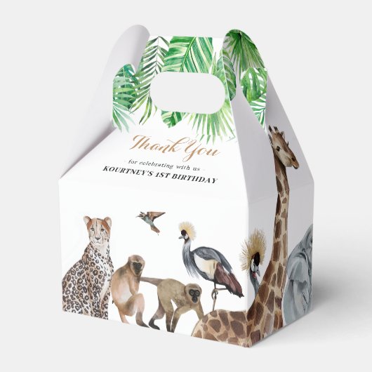 Zoo Safari Dieren Hartelijk dank Bedankdoosjes (Achterkant)