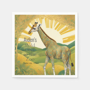 Zoo Safari Giraffe Wild ONE verjaardagsfeestje Servet