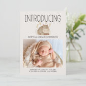 Zoo Safari Kwekerij Dieren Baby Aankondiging (Staand voorkant)