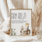 Zoo Safari Kwekerij Dieren Baby shower Game Poster