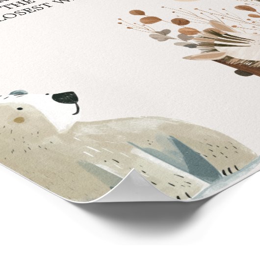 Zoo Safari Kwekerij Dieren Baby shower Game Poster (Hoek)