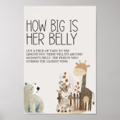 Zoo Safari Kwekerij Dieren Baby shower Game Poster (Voorkant)