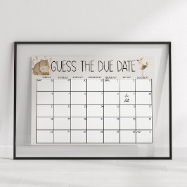 Zoo Safari Kwekerij Dieren Baby shower Guess Datum Poster