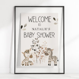 Zoo Safari Kwekerij Dieren Baby shower Sign Poster