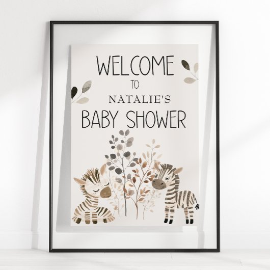 Zoo Safari Kwekerij Dieren Baby shower Sign Poster
