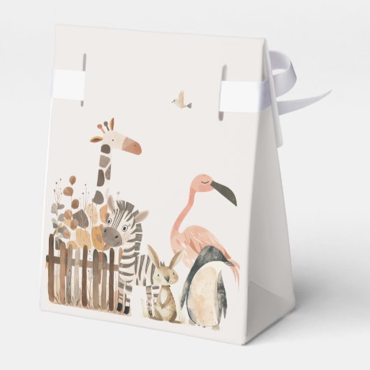 Zoo Safari Nursery Animals Baby shower Bedankdoosjes (Achterkant)