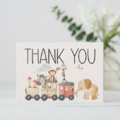Zoo Safari Nursery Animals Baby shower Bedankkaart (Staand voorkant)