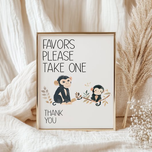 Zoo Safari Nursery Animals Baby shower Favorieten Poster