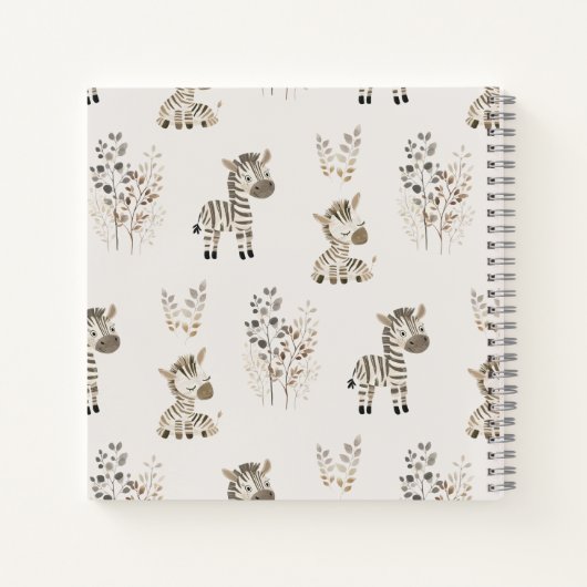 Zoo Safari Nursery Animals Baby shower Notitieboek (Achterkant)