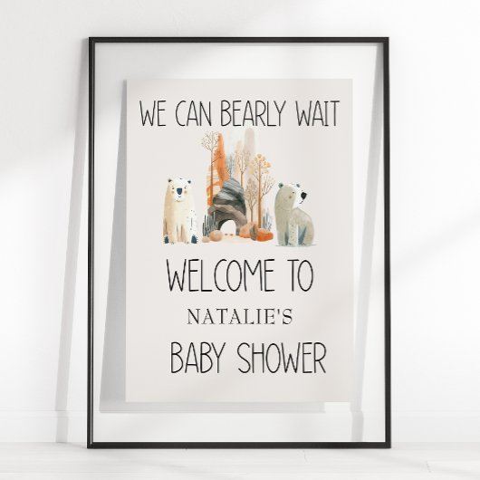 Zoo Safari Nursery Animals Baby shower Poster