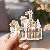 Zoo Safari Nursery Animals Baby shower Sticker