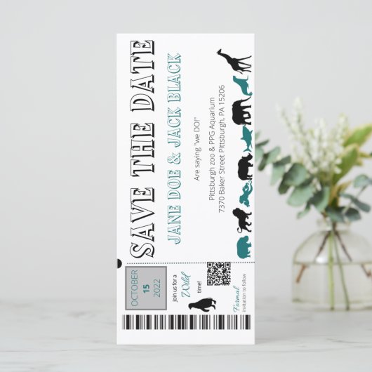 Zoo Save the Date Invitation (Staand voorkant)