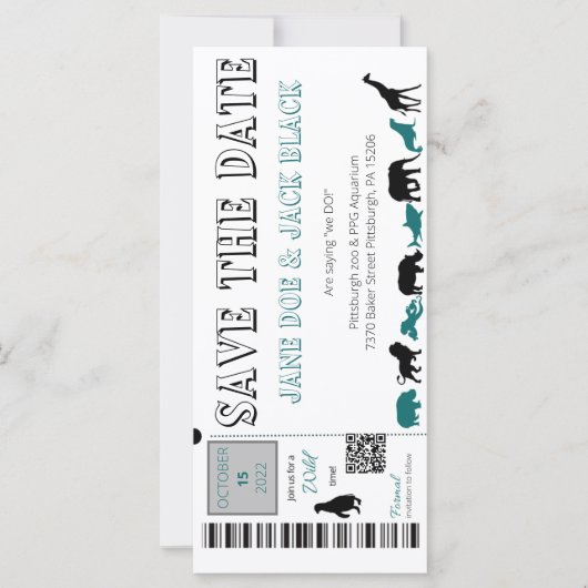 Zoo Save the Date Invitation (Voorkant)