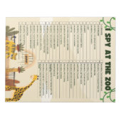 Zoo Scavenger Hunt Educational Notitieblok (Voorkant)