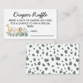 Zoo Theme Baby shower Diaper Raffle Ticket Informatiekaartje (Voorkant / Achterkant)
