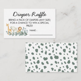Zoo Theme Baby shower Diaper Raffle Ticket Informatiekaartje