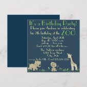 Zoo ThMED Birthday Party Kaart (Voorkant / Achterkant)