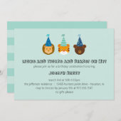 Zoo-verjaardag met leeuwen, tijgers, beren uitnodi kaart (Voorkant / Achterkant)