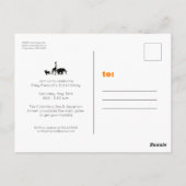 Zoo verjaardagsfeest oranje uitnodiging briefkaart (Achterkant)