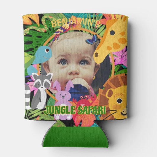 Zoo Wild Animal Oerwoud Safari Kids Verjaardag Blikjeskoeler (Achterkant)