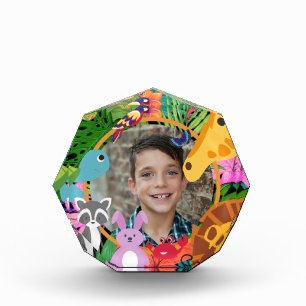 Zoo Wild Animal Oerwoud Safari Kids Verjaardag Fotoblokken