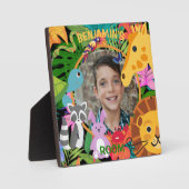 Zoo Wild Animal Oerwoud Safari Kids Verjaardag Fotoplaat (Voorkant)