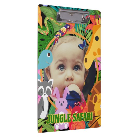 Zoo Wild Animal Oerwoud Safari Kids Verjaardag Klembord (Rechts)