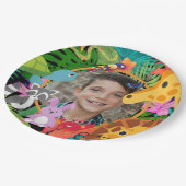 Zoo Wild Animal Oerwoud Safari Kids Verjaardag Papieren Bordje (Gekanteld)