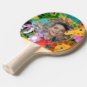 Zoo Wild Animal Oerwoud Safari Kids Verjaardag Tafeltennisbatje (Voorkant Gekanteld)