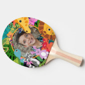 Zoo Wild Animal Oerwoud Safari Kids Verjaardag Tafeltennisbatje (Zijkant)