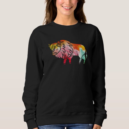Zoo Wildlife Animal Zookeeper Buffalo Bison Color Trui (Voorkant)