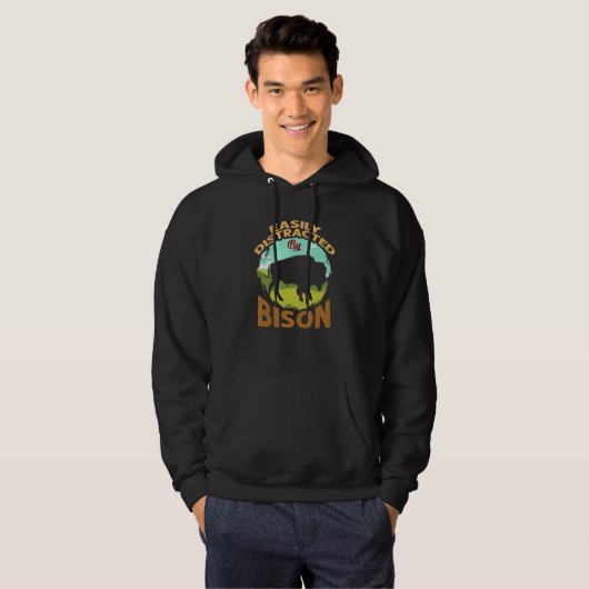 Zoo Wildlife Animal  Zookeeper Buffalo Bison Hoodie (Voorkant volledig)