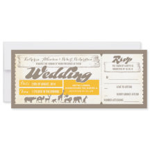 Zoo wildlife dieren bruiloft uitnodiging tickets