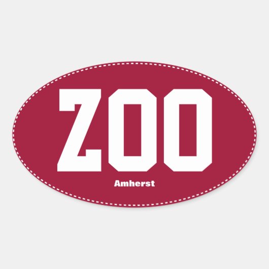 Zoo Zoomass Amherst Ovale Bumpersticker Sticker (Voorkant)