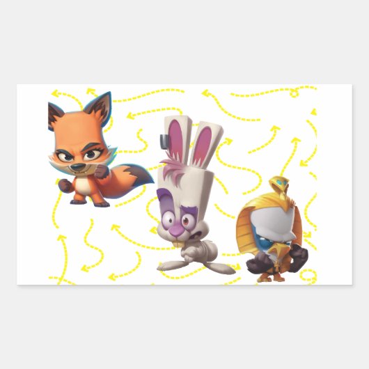 Zooba skippy rechthoekige sticker (Voorkant)