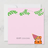 Zoödieren met uitnodiging van feestdagen voor Pett (Achterkant)