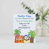 Zoödieren met uitnodiging van feestdagen voor Pett (Staand voorkant)