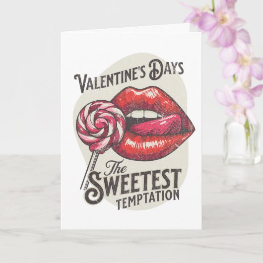 Zooetste Verleiding Vintage Lip Art Kaart (Orchidee)