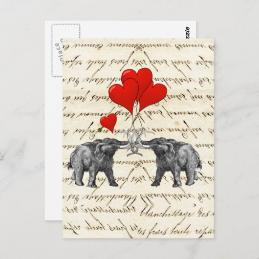  zoogdieren en harten briefkaart (Voorkant / Achterkant)