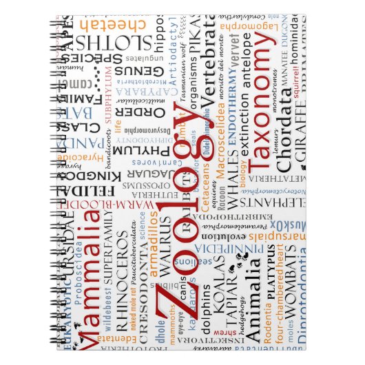 Zoogdieren in Typografie Notitieboek (Voorkant)