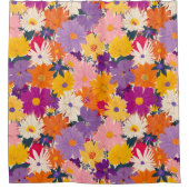Zoogte vol bloeit moderne bloemen douchegordijn (Voorkant)