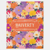 Zoogte vol bloeit moderne bloemen fleece deken (Voorkant)