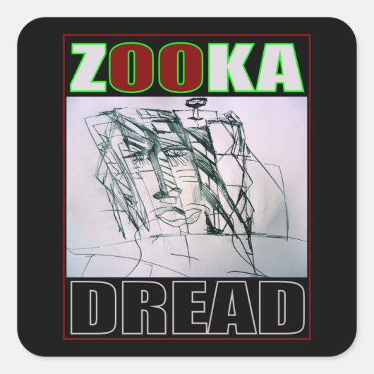 ZOOKA DREAD VIERKANTE STICKER (Voorkant)