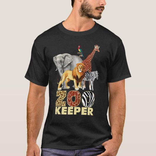 Zookeeper Costume African Animals Savanna Zoo Keep T-shirt (Voorkant)