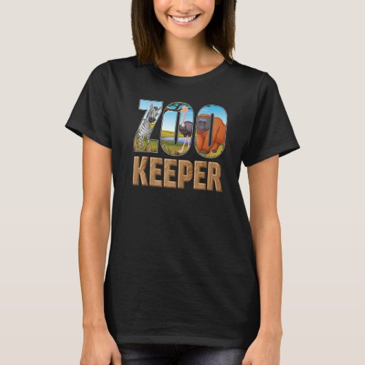 Zookeeper Costume African Savanna Zoo Keeper Anima T-shirt (Voorkant)