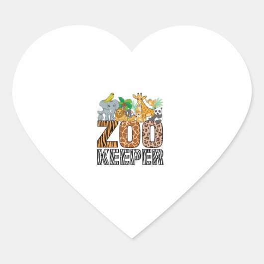 Zookeeper Costume Zebra Wild Print African Animal Hart Sticker (Voorkant)