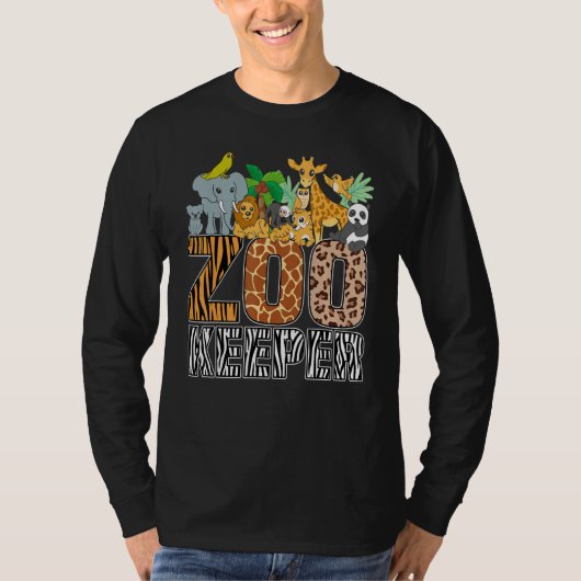 Zookeeper Costume Zebra Wild Print African Animal T-shirt (Voorkant)