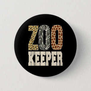 Zookeeper Dieren Zoo Wildlife Lover Safari Savann Ronde Button 5,7 Cm