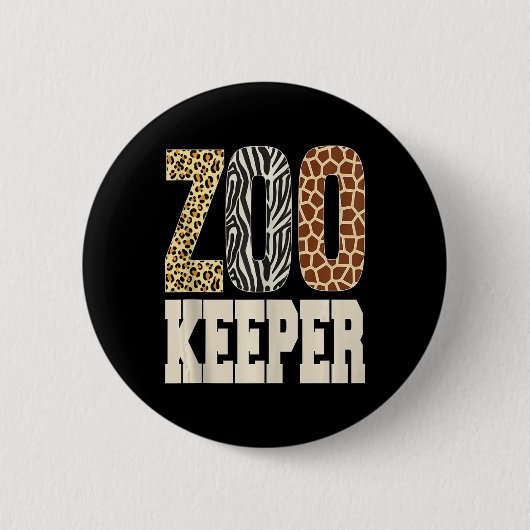 Zookeeper Dieren Zoo Wildlife Lover Safari Savann Ronde Button 5,7 Cm (Voorkant)