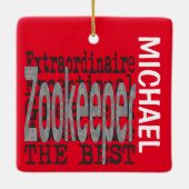 Zookeeper Extraordinaire CUSTOM Keramisch Ornament (Achterkant)